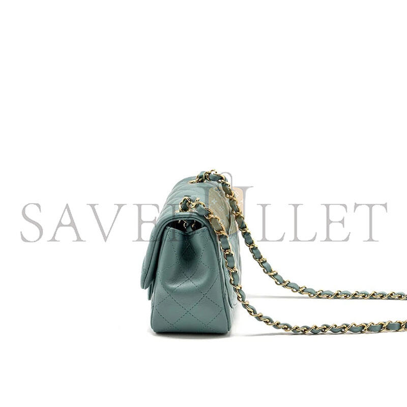 Ch**el master mini square flap bag lambskin green lghw (16*13*7.5cm)